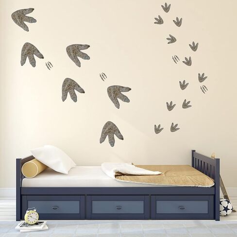 64 Pieces Dinosaur Decor Dinosaur Footprints Floor Decals Peel and Stick Dinosaur Track Stickers Removable Dinosaur Tracks Wall Decals Vinyl Footprints Wall Decal for Baby Nursery Bedroom Home Decor in Saudi Arabia