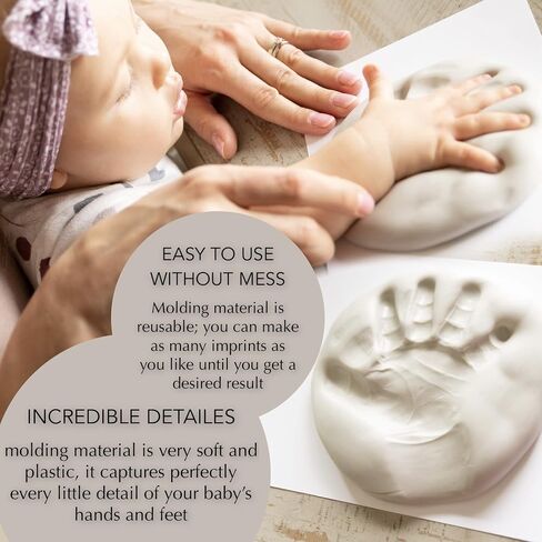 Sweet Memories Baby Hands and Feet Casting kit for Babies 0-9 Months, Makes 2-8 Casts - DIY Hand and Footprint Keepsake, Infant Imprints, New mom Baby Shower Christmas Gift in Saudi Arabia