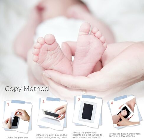 مجموعة تذكارية لبصمة يد الطفل من KOIKEY - طقم إطار خشبي مزخرف بصور بالموجات فوق الصوتية وصورة حديثي الولادة باللون البني مع وسادة طباعة غير نظيفة لاستحمام الطفل أو هدية الآباء الجدد in Kuwait