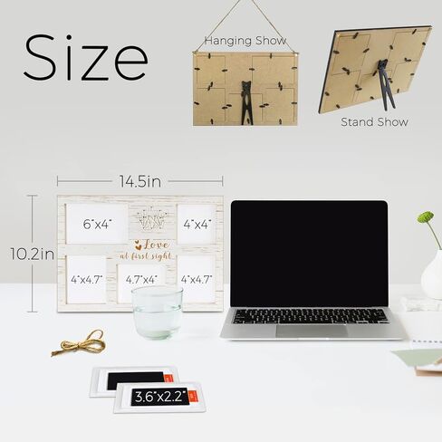 مجموعة تذكارية لبصمة يد الطفل من KOIKEY - طقم إطار خشبي مزخرف بصور بالموجات فوق الصوتية وصورة حديثي الولادة باللون البني مع وسادة طباعة غير نظيفة لاستحمام الطفل أو هدية الآباء الجدد in Kuwait