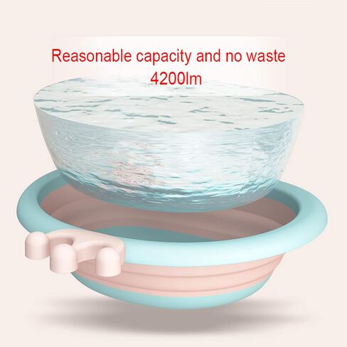 Collapsible Wash Basin for Baby, Multipurpose Portable Baby Wash Basin Washing Up Basin for Home, Kitchen, Outdoor Travelling (Pink+Blue) in Saudi Arabia