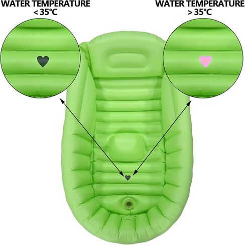 Inflatable Baby Bathtub with Air Pump, Portable Foldable Travel Baby Bath Tub, Non-Slip Neonatal Tub,for Newborn to Toddler, Green in Kuwait