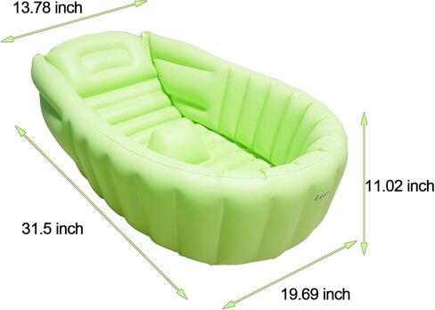 Inflatable Baby Bathtub with Air Pump, Portable Foldable Travel Baby Bath Tub, Non-Slip Neonatal Tub,for Newborn to Toddler, Green in Kuwait