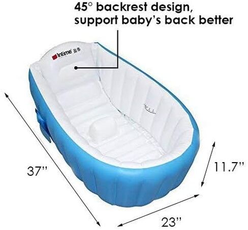 Locisne Baby Inflatable Bathtub Children No-Slippery Swimming Pool Foldable Travel Air Shower Basin Seat Baths Big Size with air Pump for 0-3 Years in Kuwait