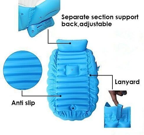 Locisne Baby Inflatable Bathtub Children No-Slippery Swimming Pool Foldable Travel Air Shower Basin Seat Baths Big Size with air Pump for 0-3 Years in Kuwait