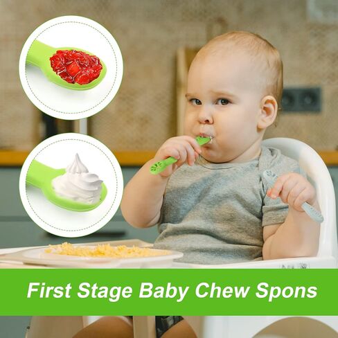 TOYMIS 6pcs Silicone Baby Spoons, First Stage Toddler Utensils Baby Led Weaning Spoons Baby Chew Spoon Training Spoon Toddler Self Feeding Utensils for Baby over 6 months (6 Colors) Z20010 in Saudi Arabia