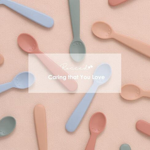 مجموعة ملاعق الأطفال من السيليكون من ROCCED مكونة من 4، ملاعق تغذية الأطفال المرحلة الأولى، ملاعق الأطفال الرضع، ملعقة تدريب الطفل، ملاعق ذات طرف ناعم لأواني الأطفال الرضع، مستلزمات تغذية الأطفال 3M+ in Kuwait