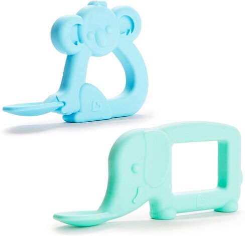 ملعقة عضاضة من السيليكون من Munchkin® The Baby Toon™، على شكل فيل ونعناع (كما تشاهد في Shark Tank) in Kuwait