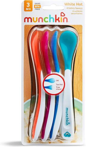 Munchkin® White Hot® Safety Baby Spoons, BPA Free, 4 Pack, Polypropylene in Saudi Arabia