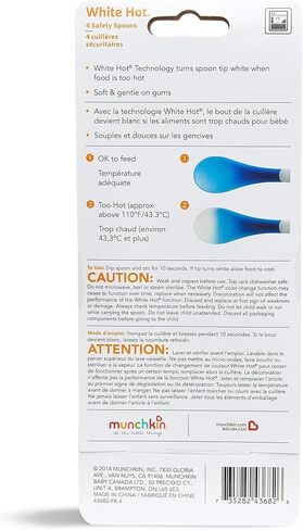 Munchkin® White Hot® Safety Baby Spoons, BPA Free, 4 Pack, Polypropylene in Saudi Arabia