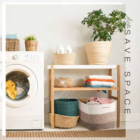 Geetery 6 Pack Woven Basket for Storage Woven Baskets for Organizing Decorative Storage Baskets Storage Bins Cotton Rope Storage Basket for Shelves, Nursery, Playroom and Classroom in Kuwait