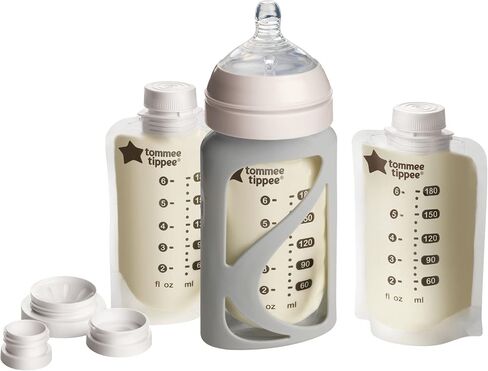 Tommee Tippee Breast Milk Starter Set, Compatible With All Leading Breast Pumps, Includes Breast-Like Nipples, 3x Milk Pouch Bottle Holders, 3x Pre-Sterilized Breastmilk Pouches And Adapter Set in Saudi Arabia