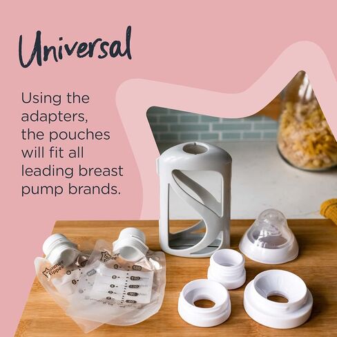 Tommee Tippee Breast Milk Starter Set, Compatible With All Leading Breast Pumps, Includes Breast-Like Nipples, 3x Milk Pouch Bottle Holders, 3x Pre-Sterilized Breastmilk Pouches And Adapter Set in Saudi Arabia