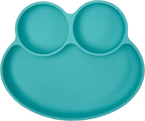 Abiie Octopod Frog Silicone Suction Plate - 3 Compartment - Sage Green | Training Grip Dish for Baby & Toddler, High Chair Accessories, Mess-Free Feeding Essentials, Divided Plate, Baby-Led Weaning in Saudi Arabia