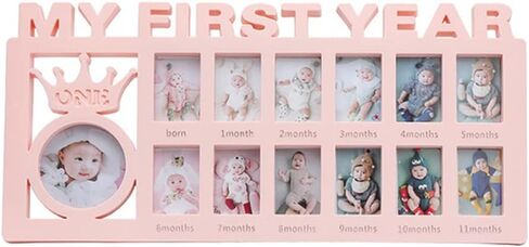 KLEOAD My First Year Newborn Keepsake Frame 12 Months Milestone Photo Frames Mothers Day Accessory Nursery Decoration, Picture Frames Memories Photo Frame DIY Keepsake Picture Frames Gift in Kuwait