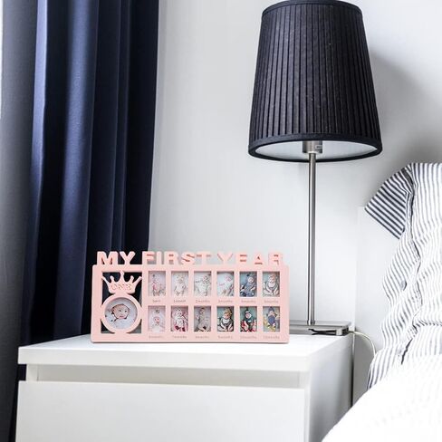 KLEOAD My First Year Newborn Keepsake Frame 12 Months Milestone Photo Frames Mothers Day Accessory Nursery Decoration, Picture Frames Memories Photo Frame DIY Keepsake Picture Frames Gift in Kuwait