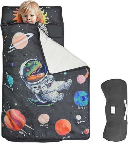 DUDUGWA Toddler Nap Mat,Toddler Sleeping Bag with Pillow and Blanket, 52"x22"x1.5"Extra Large Super Soft Microfiber, Rolled and Portable,Nap Mats for Preschool,Daycare,Home,Travel,Camping,Universal in Saudi Arabia