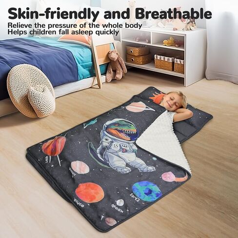 DUDUGWA Toddler Nap Mat,Toddler Sleeping Bag with Pillow and Blanket, 52"x22"x1.5"Extra Large Super Soft Microfiber, Rolled and Portable,Nap Mats for Preschool,Daycare,Home,Travel,Camping,Universal in Saudi Arabia