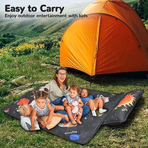 DUDUGWA Toddler Nap Mat,Toddler Sleeping Bag with Pillow and Blanket, 52"x22"x1.5"Extra Large Super Soft Microfiber, Rolled and Portable,Nap Mats for Preschool,Daycare,Home,Travel,Camping,Universal in Saudi Arabia