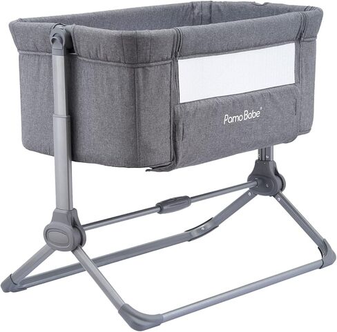 Pamo babe Bedside Bassinet for Baby Crib Quick One-Hand Folding Bedside Sleeper 4 Adjustable Heights Co-Sleeper in Kuwait