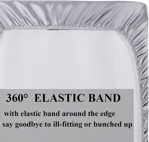 Satin Bassinet Sheet Set 2 Pack for Baby Hair and Skin Lt Grey & Lt Blue | Ultra Soft Silk Fit for Rectangle, Hourglass, Oval Bassinet Mattress Cradle or Bassinet Sheets in Saudi Arabia