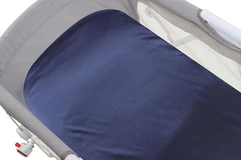 Satin Bassinet Sheet Set 2 Pack for Baby Hair and Skin Lt Grey & Lt Blue | Ultra Soft Silk Fit for Rectangle, Hourglass, Oval Bassinet Mattress Cradle or Bassinet Sheets in Saudi Arabia