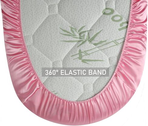 Satin Bassinet Sheet Set 2 Pack Ultra Soft Silk Fit for Rectangle, Hourglass, Oval Bassinet Mattress Protect for Baby Hair and Skin Cradle or Bassinet Sheets, Lt Grey & Lt Blue in Kuwait