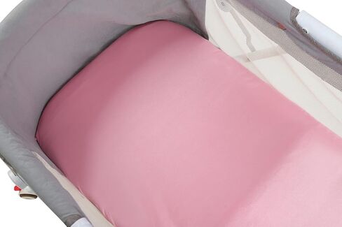 Satin Bassinet Sheet Set 2 Pack Ultra Soft Silk Fit for Rectangle, Hourglass, Oval Bassinet Mattress Protect for Baby Hair and Skin Cradle or Bassinet Sheets, Lt Grey & Lt Blue in Kuwait