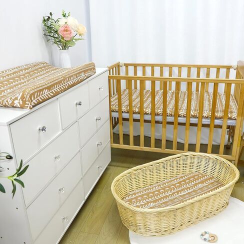 ملاءات سرير للأطفال البنات والصبية مكونة من قطعتين، ملاءات سرير من نسيج جيرسي ناعم مناسبة لمراتب السرير البيضاوية أو المستطيلة أو الساعة الرملية، زهرة بنية قديمة in Kuwait