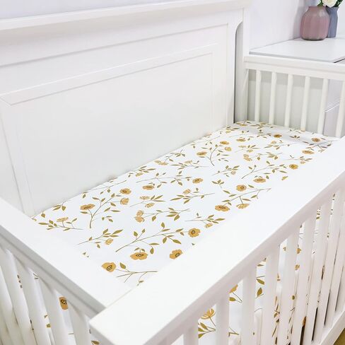 ملاءات سرير للأطفال البنات والصبية مكونة من قطعتين، ملاءات سرير من نسيج جيرسي ناعم مناسبة لمراتب السرير البيضاوية أو المستطيلة أو الساعة الرملية، زهرة بنية قديمة in Kuwait