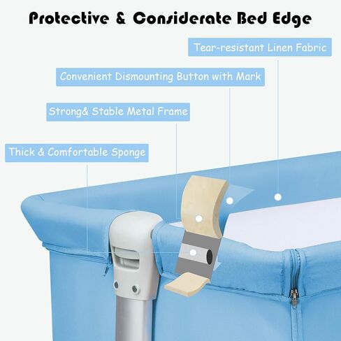 HONEY JOY Baby Bedside Crib, Foldable Baby Bedside Bassinet w/Carrying Bag, Breathable Mesh & Mattress, Adjustable Height & Angle, Bed to Bed Baby Co Sleeper for Infants Newborn Girl Boy, Gray in Kuwait