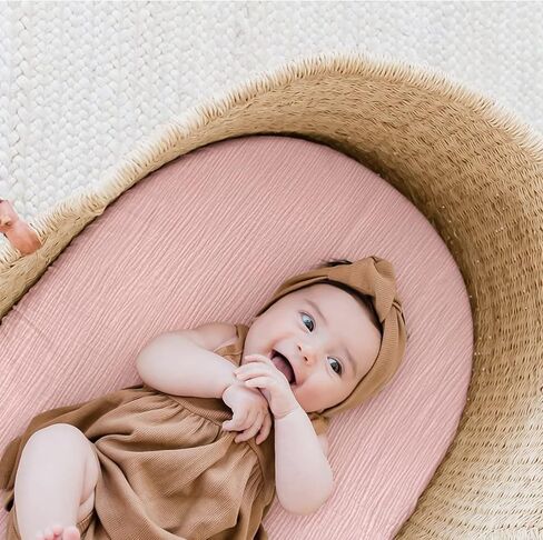 Ultra Soft Muslin Bassinet Sheet for Baby Girl and Boy,Breathable Organic Cotton Bassinet Sheets Fitted for 30’’x16’’ Standard Bassinet (Animal) in Kuwait