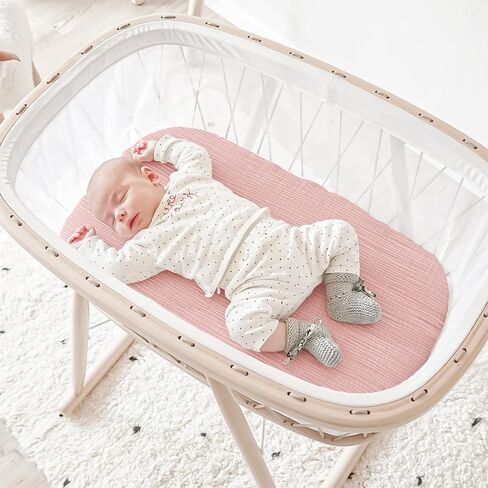 Ultra Soft Muslin Bassinet Sheet for Baby Girl and Boy,Breathable Organic Cotton Bassinet Sheets Fitted for 30’’x16’’ Standard Bassinet (Animal) in Kuwait