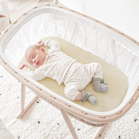 ملاءة سرير من الموسلين فائقة النعومة للأطفال البنات والأولاد، ملاءات سرير من القطن العضوي المسامي مناسبة لسرير قياسي مقاس 30 × 16 بوصة (وردي) in Kuwait