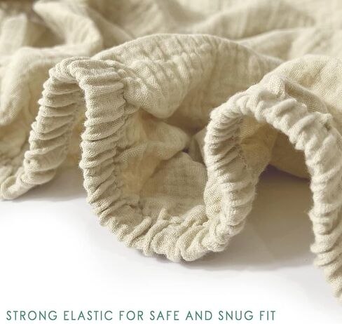 ملاءة سرير من الموسلين فائقة النعومة للأطفال البنات والأولاد، ملاءات سرير من القطن العضوي المسامي مناسبة لسرير قياسي مقاس 30 × 16 بوصة (وردي) in Kuwait