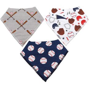 مرايل LNGLAT مكونة من 3 قطع من مرايل الأطفال باندانا للأولاد والبنات من القطن العضوي لحديثي الولادة، مرايل للأطفال الصغار من أجل الترويل والتسنين in Kuwait