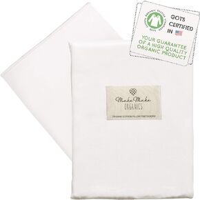 Makemake Organics Organic Body Pillow Case Zippered (Pack of 1) GOTS Certified Organic Cotton Body Pillow Protector Zippered Breathable Non Toxic Barrier (20x54, Bright White)