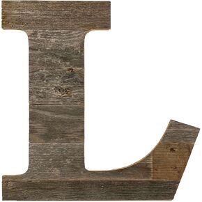 BARNWOODUSA Distressed Rustic Wood Letter Alphabet Wall Decor Monogram Letters Natural Weathered Gray H