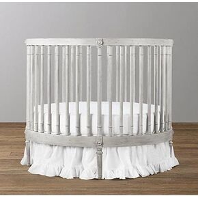 Dainty Homes : 4 Pieces Round Comforter 42'' Dia, Pillow Shams Nursery Girls and Boys, Round Ruffle Skirt 19" Drop, and Ruffle Pillow 500 Thread Count 100% Cotton Egyptian - - Solid White in Saudi Arabia