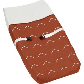 Sweet Jojo Designs Boho Arrow Boy Girl Baby Nursery Changing Pad Cover - Ivory Burnt Orange Rust Off White Farmhouse Southwest Shabby Chic Designer Chevron Neutral Bohemian Diamond Tuft Collection in Kuwait