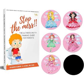 Potty Training Seat Magic Sticker Princess toddler Potty Training Toilet Color Changing Sticker | 5 Pack Toilet targets with FREE potty e book | Use with/Without Potty chart or potty training watches in Kuwait