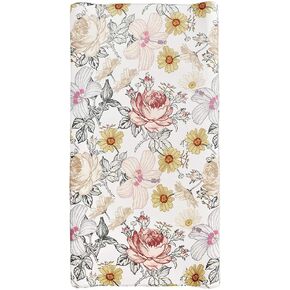 Baby Floral Diaper Changing Pad Cover Cradle Mattress Sheets, HNHUAMING Infant Stretchy Fabric Changing Table Cover Changing Mat Cover Baby Nursery Diaper Changing Pad Sheets (Floral)