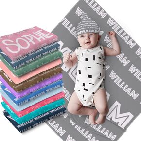Sweewind Personalized Baby Blankets for Boys Girls Custom Name Blankets Personalized Baby Gifts Personalized Kids Blankets Custom Baby Blanket with Name Monogrammed Personalized Baby Item (Names) in Saudi Arabia