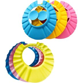 NUOBESTY Bath Cap, Adjustable Durable Waterproof Elastic Ring Hat Shampoo Bath Shower Cap Wash Hair Shield Direct Visor Caps for Kids Toddler Baby Newborn - 6Pcs in Saudi Arabia
