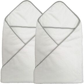 منشفة حمام أطفال بغطاء للرأس من الألياف الدقيقة مضادة للحساسية من بوليت، مقاس 91.44 × 91.44 سم، عبوتان (أزرق/أبيض) in Kuwait