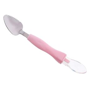 1pcs Double Head Baby Spoon,Silicone Baby Fruit Scraping Mud Spoon Feeding Spoons Training Spoon Set for Infants Baby,Green