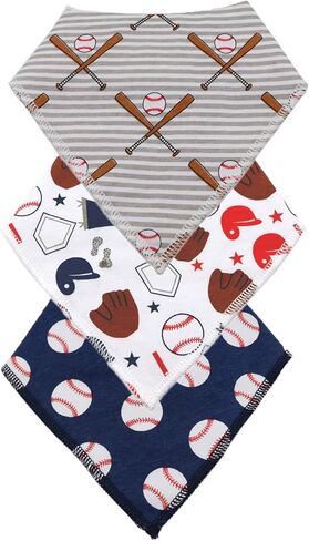 مرايل LNGLAT مكونة من 3 قطع من مرايل الأطفال باندانا للأولاد والبنات من القطن العضوي لحديثي الولادة، مرايل للأطفال الصغار من أجل الترويل والتسنين in Kuwait