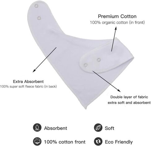 مرايل LNGLAT مكونة من 3 قطع من مرايل الأطفال باندانا للأولاد والبنات من القطن العضوي لحديثي الولادة، مرايل للأطفال الصغار من أجل الترويل والتسنين in Kuwait