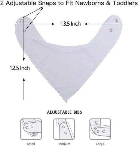 مرايل LNGLAT مكونة من 3 قطع من مرايل الأطفال باندانا للأولاد والبنات من القطن العضوي لحديثي الولادة، مرايل للأطفال الصغار من أجل الترويل والتسنين in Kuwait