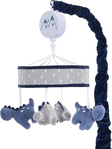 Lambs & Ivy Baby Dino Blue/Gray Dinosaur Musical Baby Crib Mobile Soother Toy in Saudi Arabia